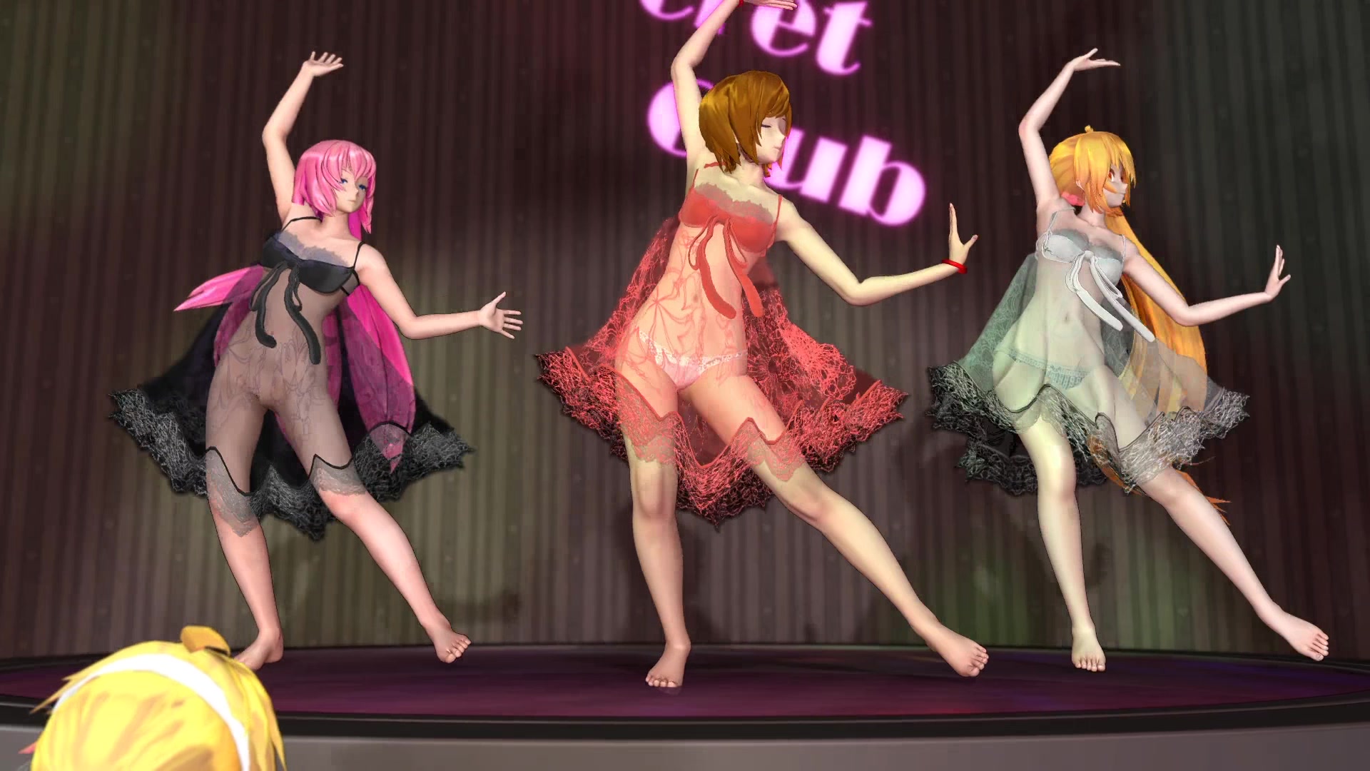 [MMD]Meiko Luka Neru Strip Tougen_Renka(Babydoll ver)