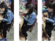 小玲肥黑骚B越来越宽了，阴毛也越来越长越顺了。