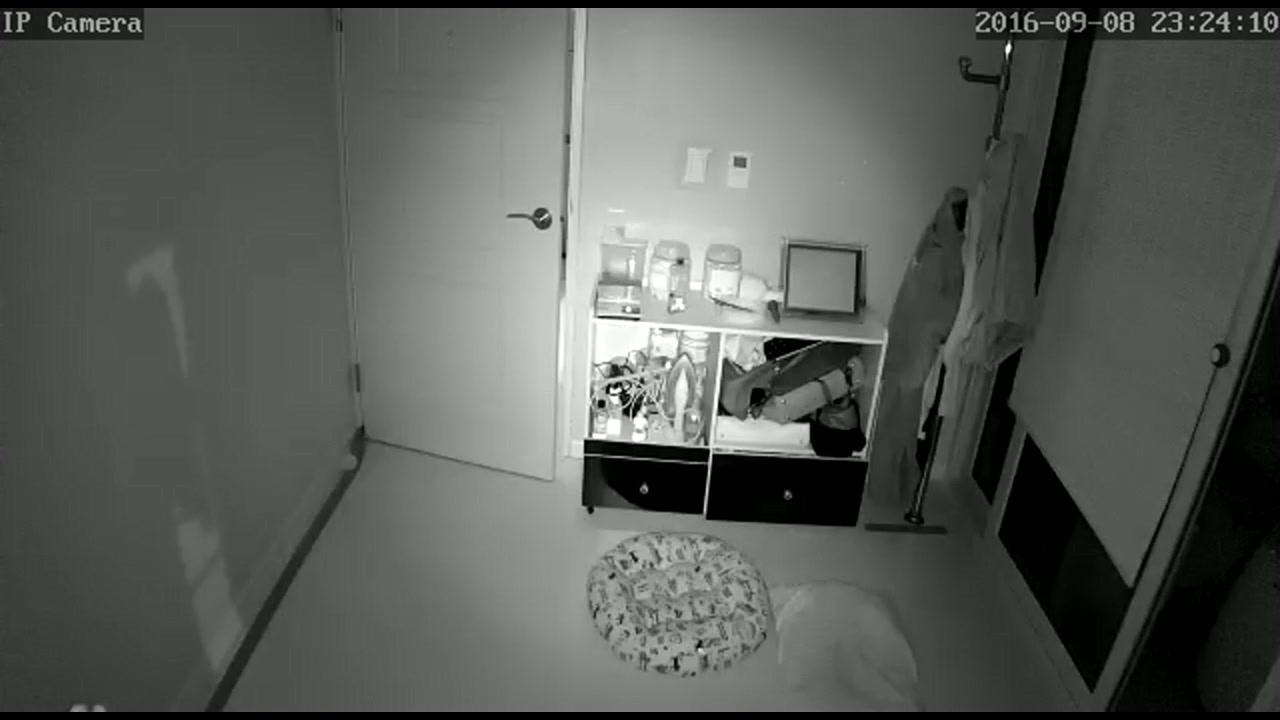 摄像头监控偷拍白领夫妻半夜赤裸出来搞东西，估计是刚干完出来洗澡或者弄吃的